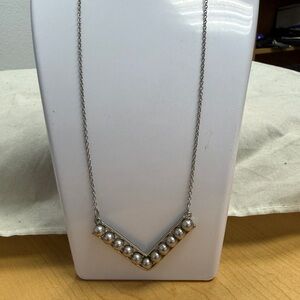 M. Haskell INC Imitation Pearl V Pendant Necklace 2 for $10.00